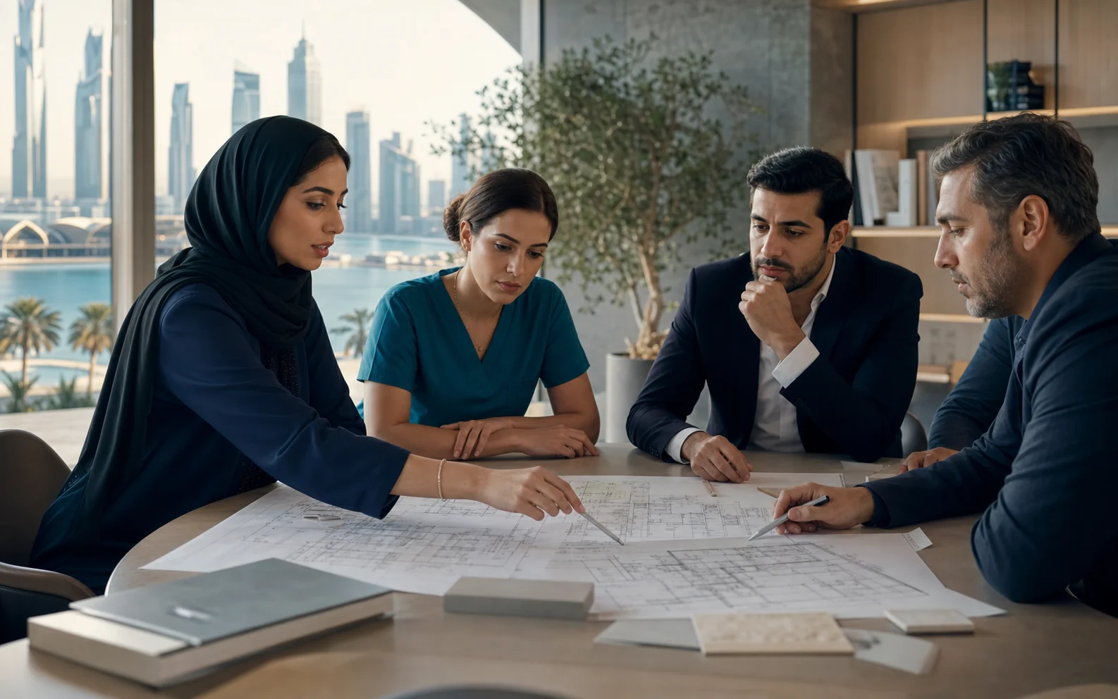 NABD project team reviewing a healthcare facility plan